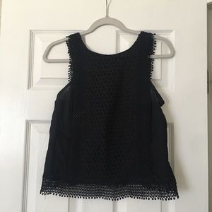 Who What Wear Black Tank Blouse with detail